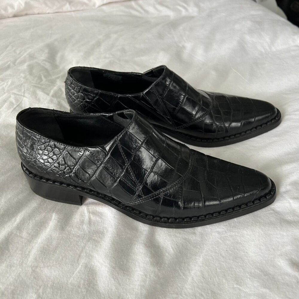 Vince Leather Croc Loafers 7.5 - Picture 4 of 8